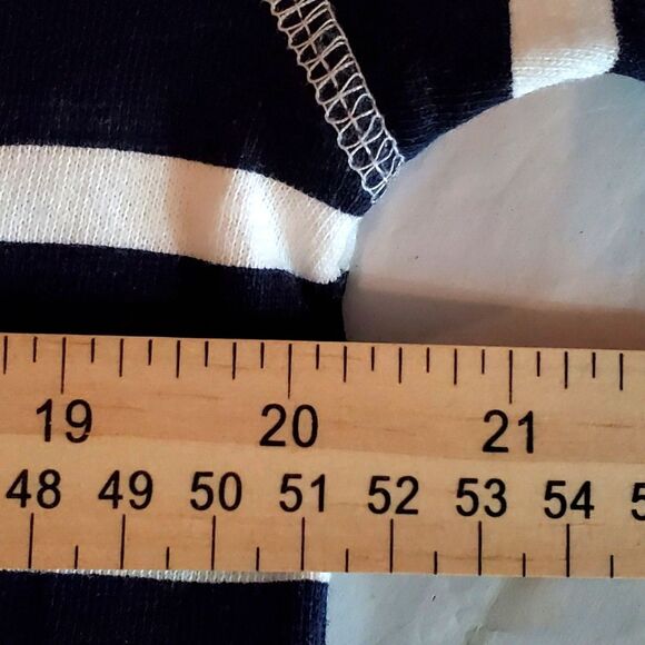 Tribal Nautical Cotton Cardigan Jacket P/S Navy White Zippered Pockets - Picture 7 of 9